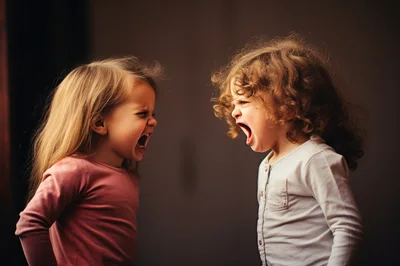 Two Young Girls Having A Heated Argument