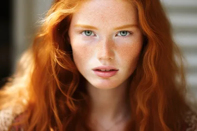 Portrait Of A Young Woman With Red Hair