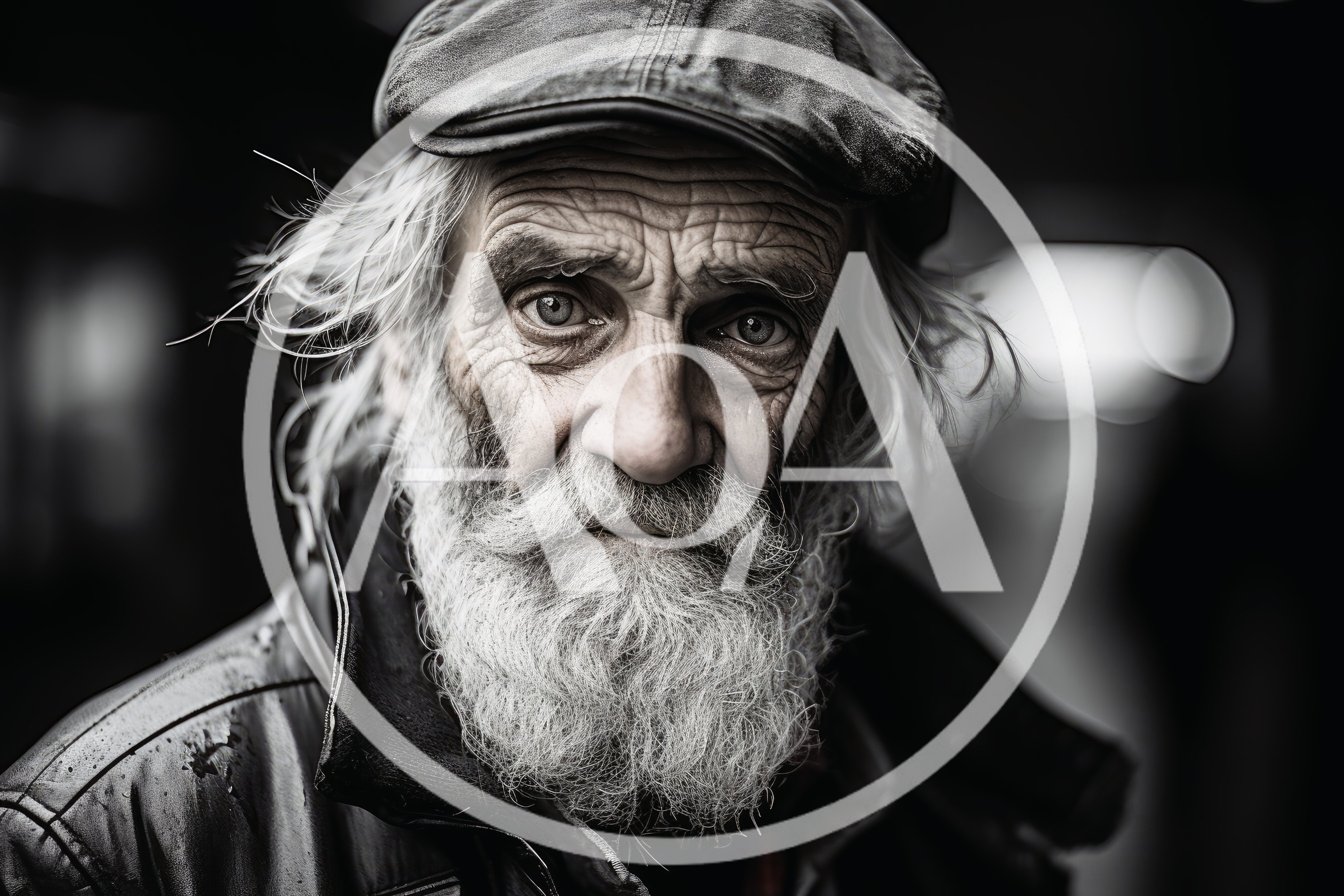 Portrait Of An Elderly Man With A Weathered Face
