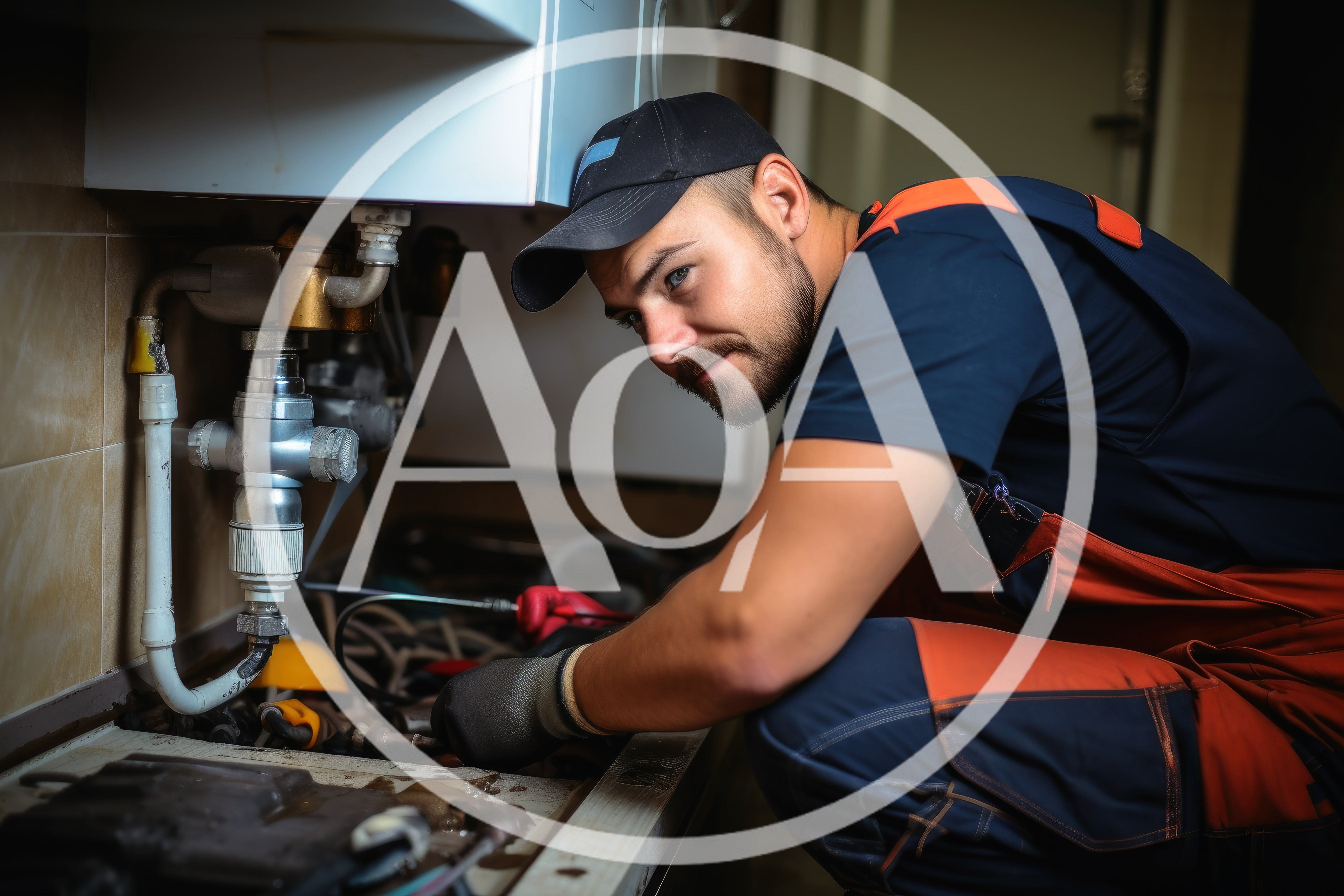 Professional Plumber Repairing Kitchen Sink Pipes