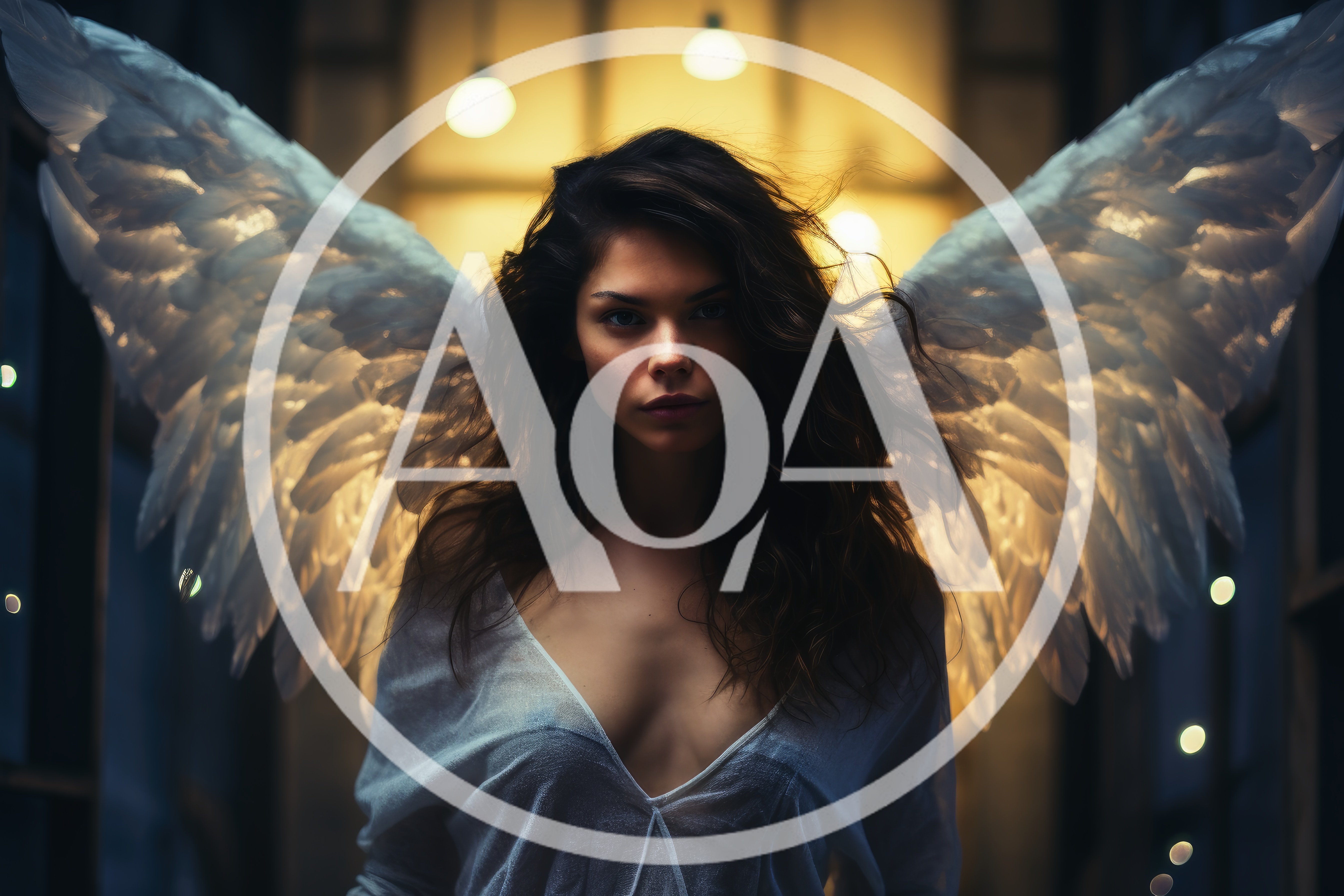 Portrait Of A Beautiful Woman With Angel Wings