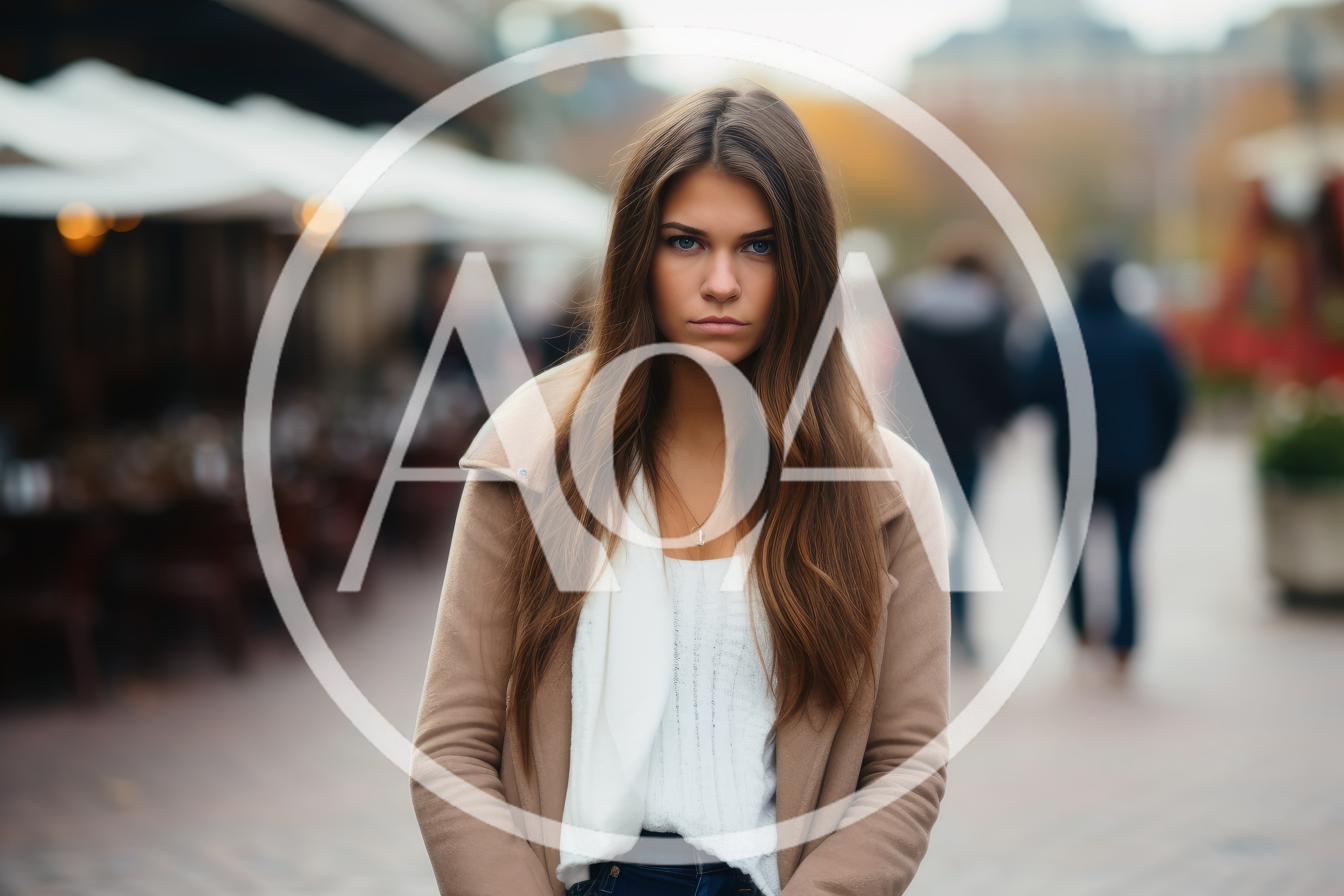 Young Woman Standing Outdoors In A City Street