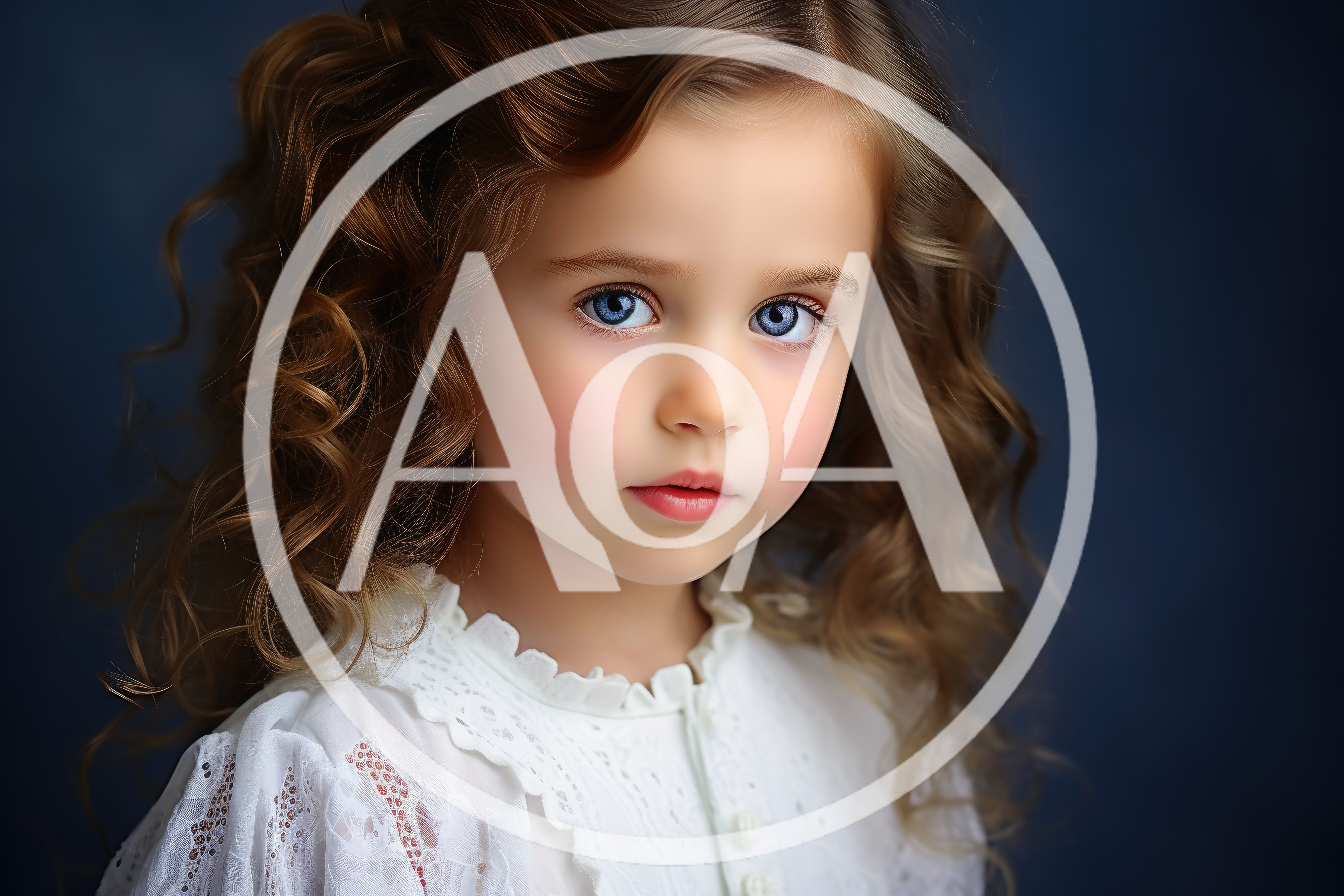 Portrait Of A Young Girl With Curly Hair
