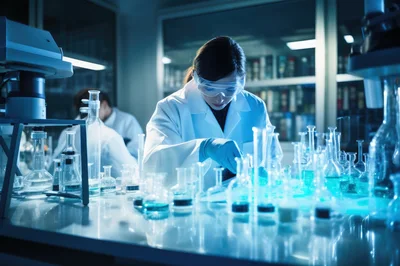 Female Scientist Conducting Research In A Modern Laboratory
