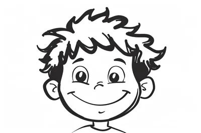 Hand Drawn Cartoon Illustration Of A Smiling Boy