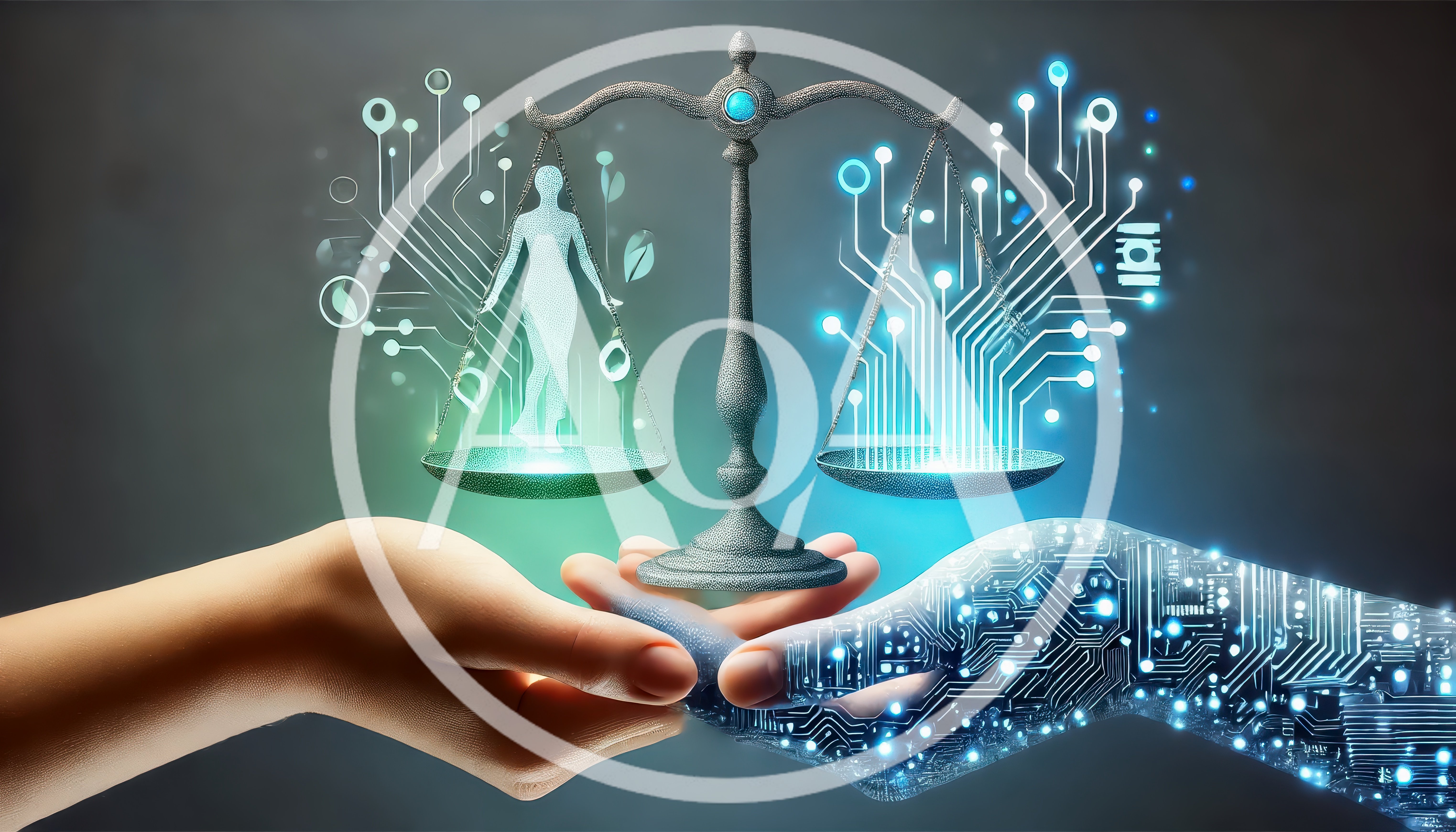 Human Hand and Robotic Hand Holding Digital Scales
