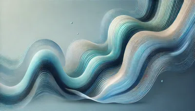 Abstract Flowing Blue And White Wavy Lines