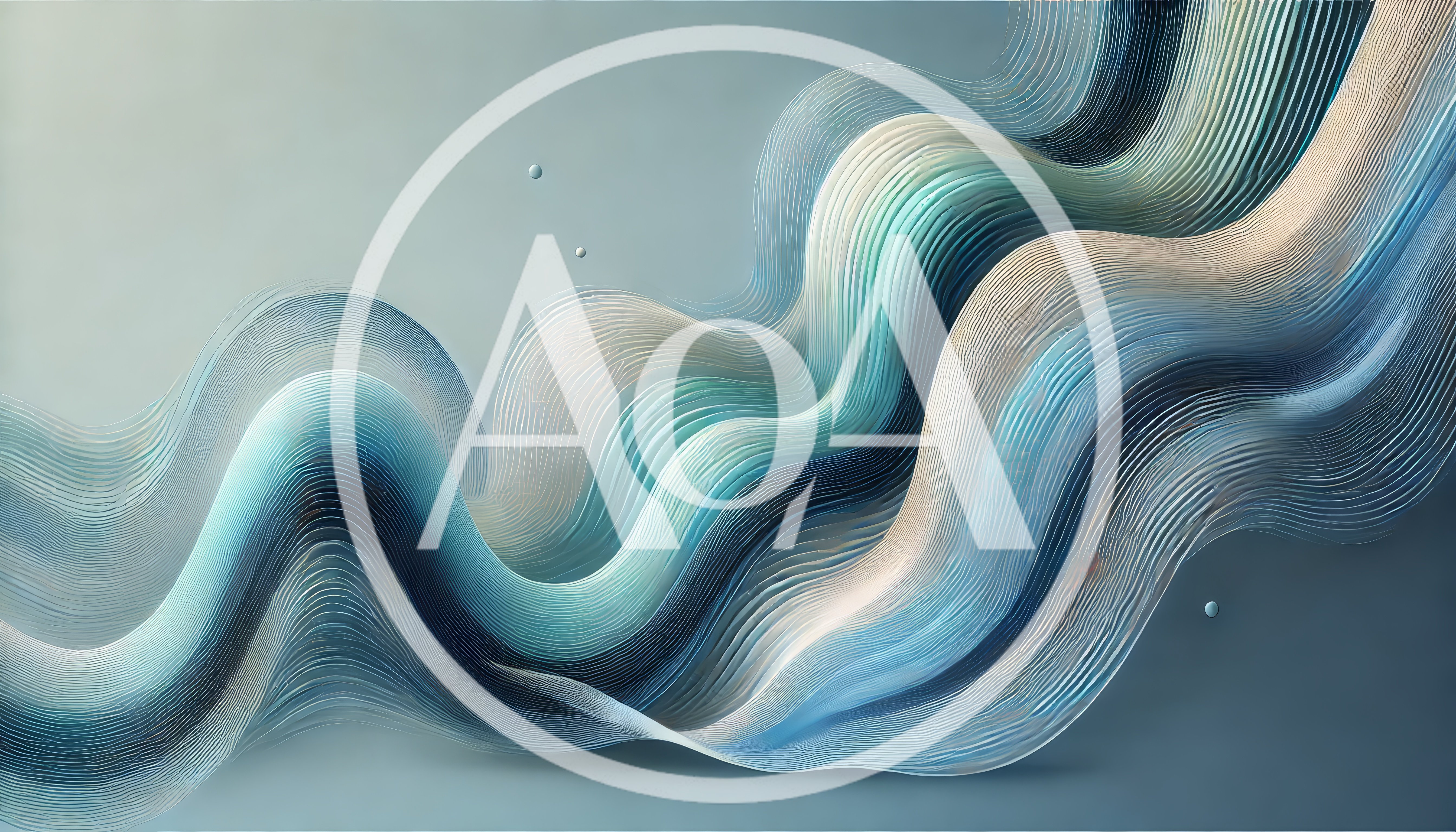Abstract Flowing Blue And White Wavy Lines