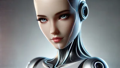 Portrait Of A Futuristic Female Android Robot
