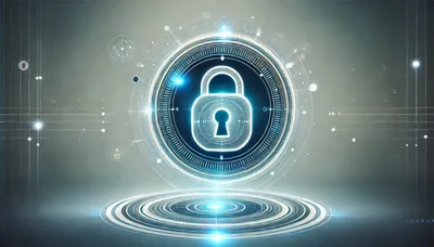 Digital Security Padlock Icon With Futuristic Data Interface