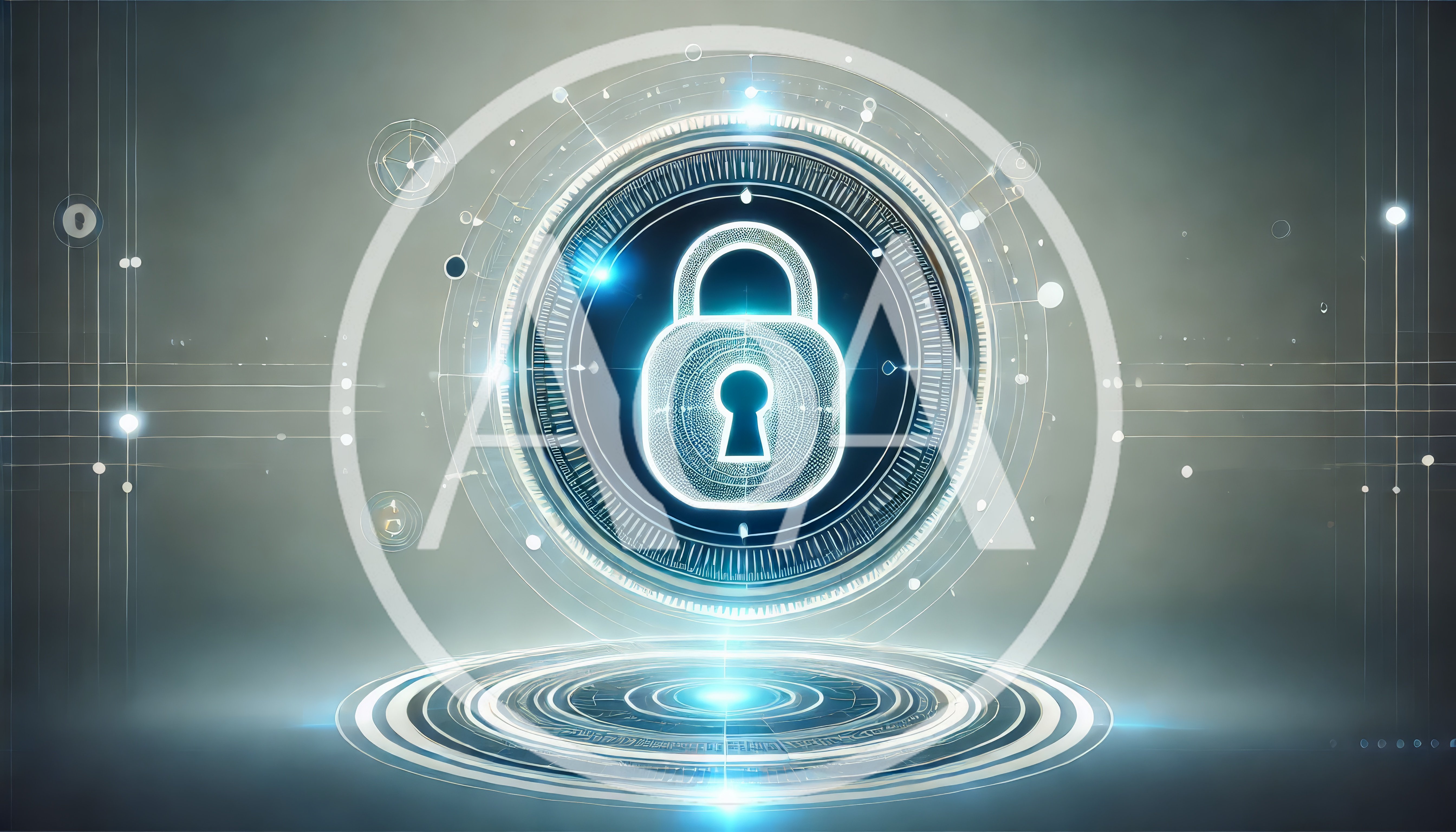 Digital Security Padlock Icon With Futuristic Data Interface