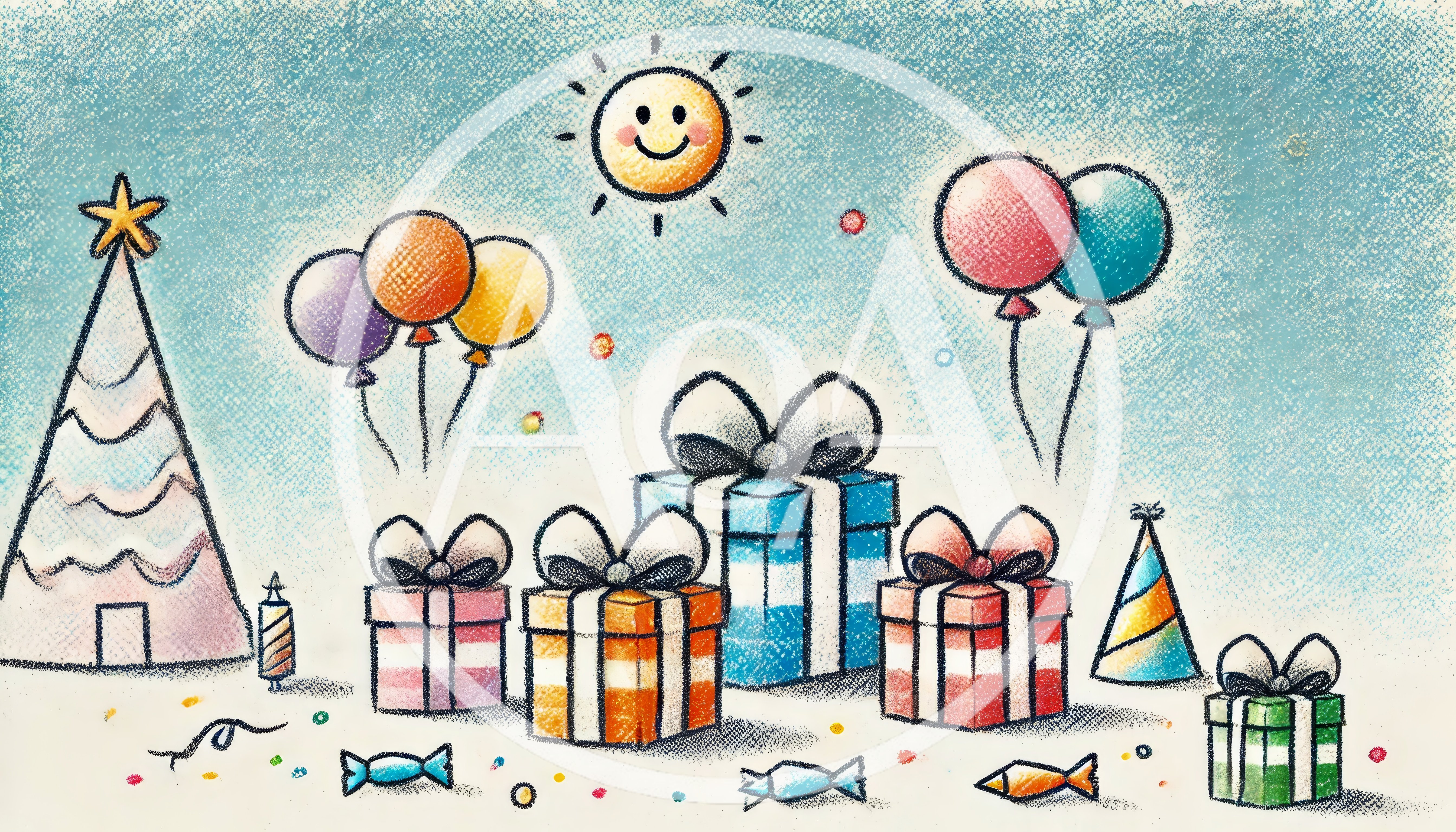 Hand Drawn Birthday Celebration Illustration