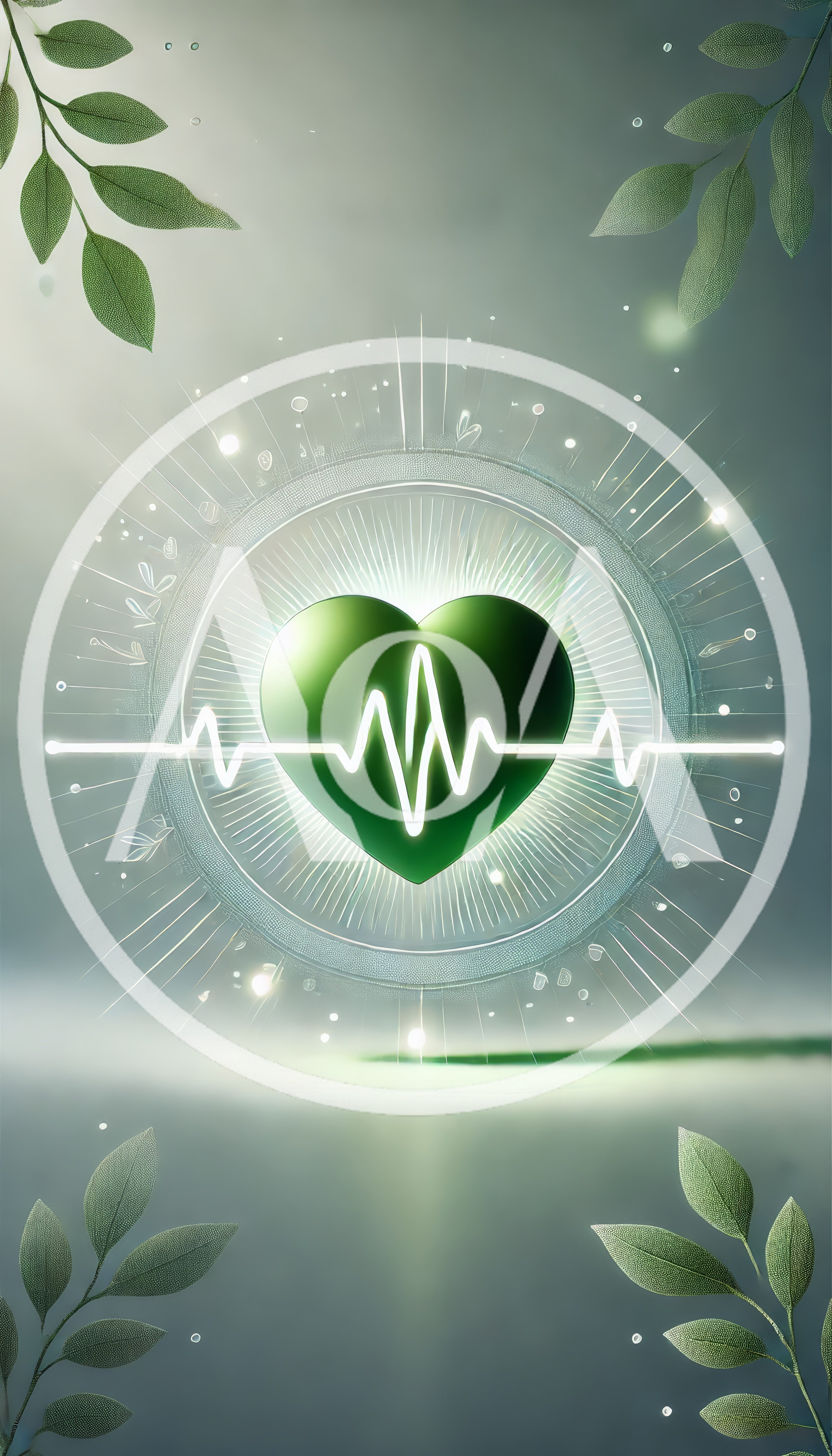 Green Heart Symbol With EKG Pulse Line