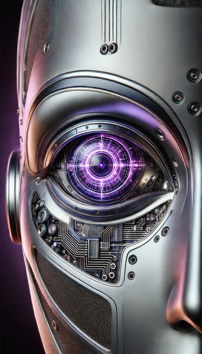 Close Up Of A Futuristic Robotic Android Eye