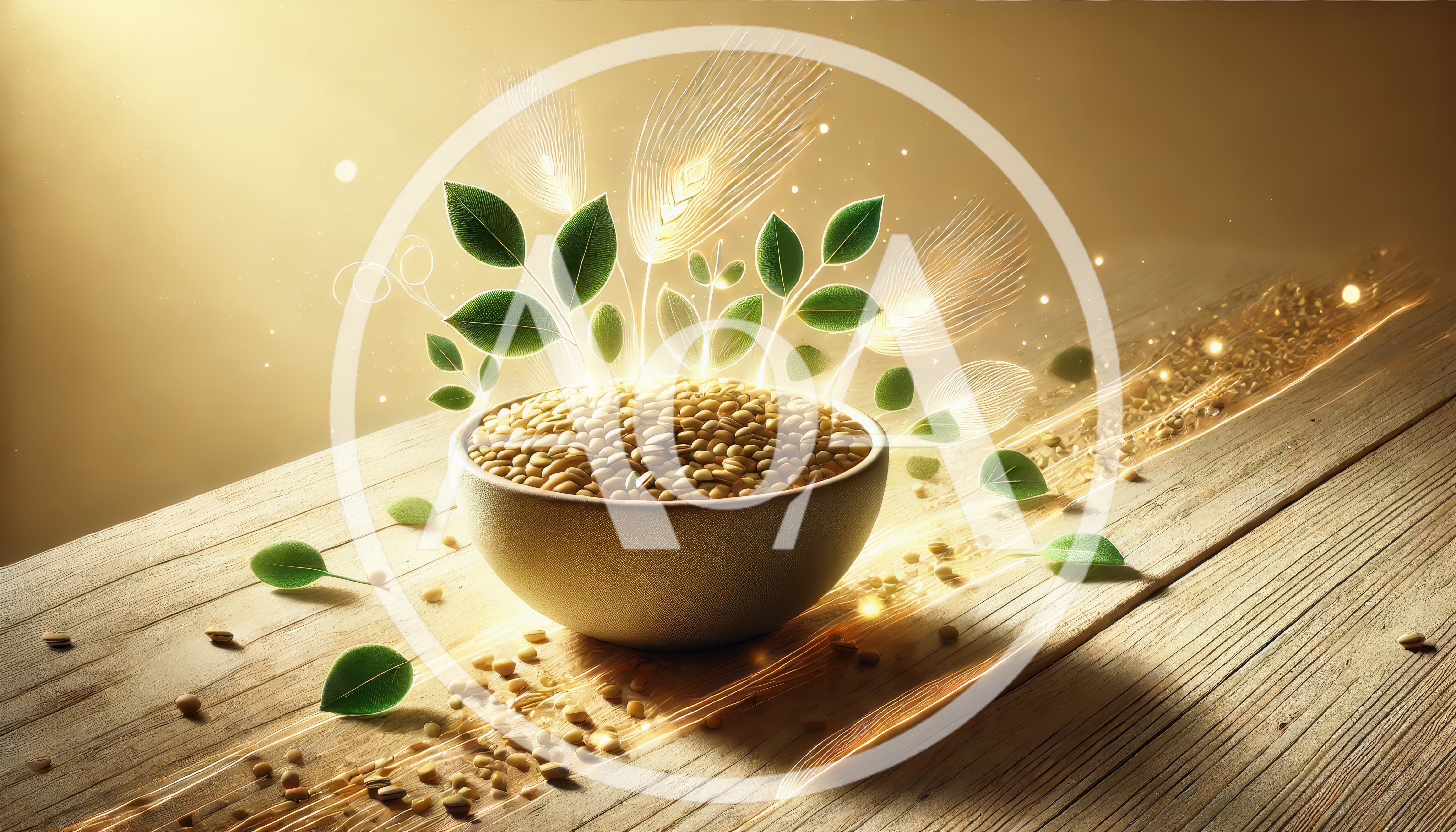 Bowl of Lentils with Ethereal Plant Growth