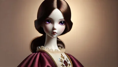 Elegant Porcelain Doll With Purple Eyes