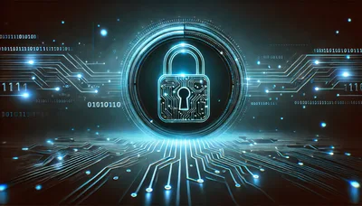 Digital Cybersecurity Concept With Glowing Padlock And Circuitry