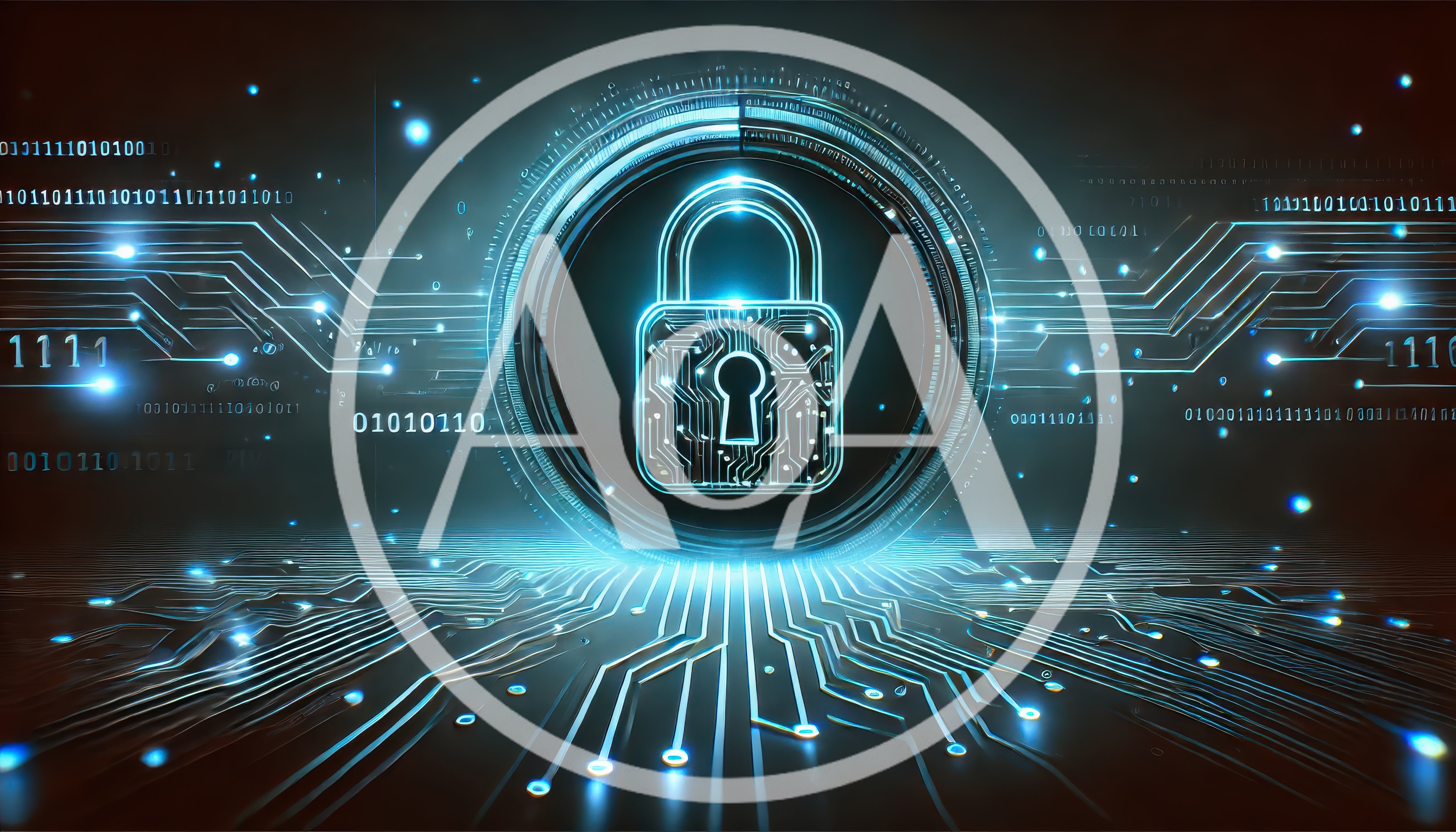 Digital Cybersecurity Concept With Glowing Padlock And Circuitry