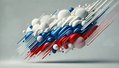 Abstract 3D Composition With Russian Flag Colors