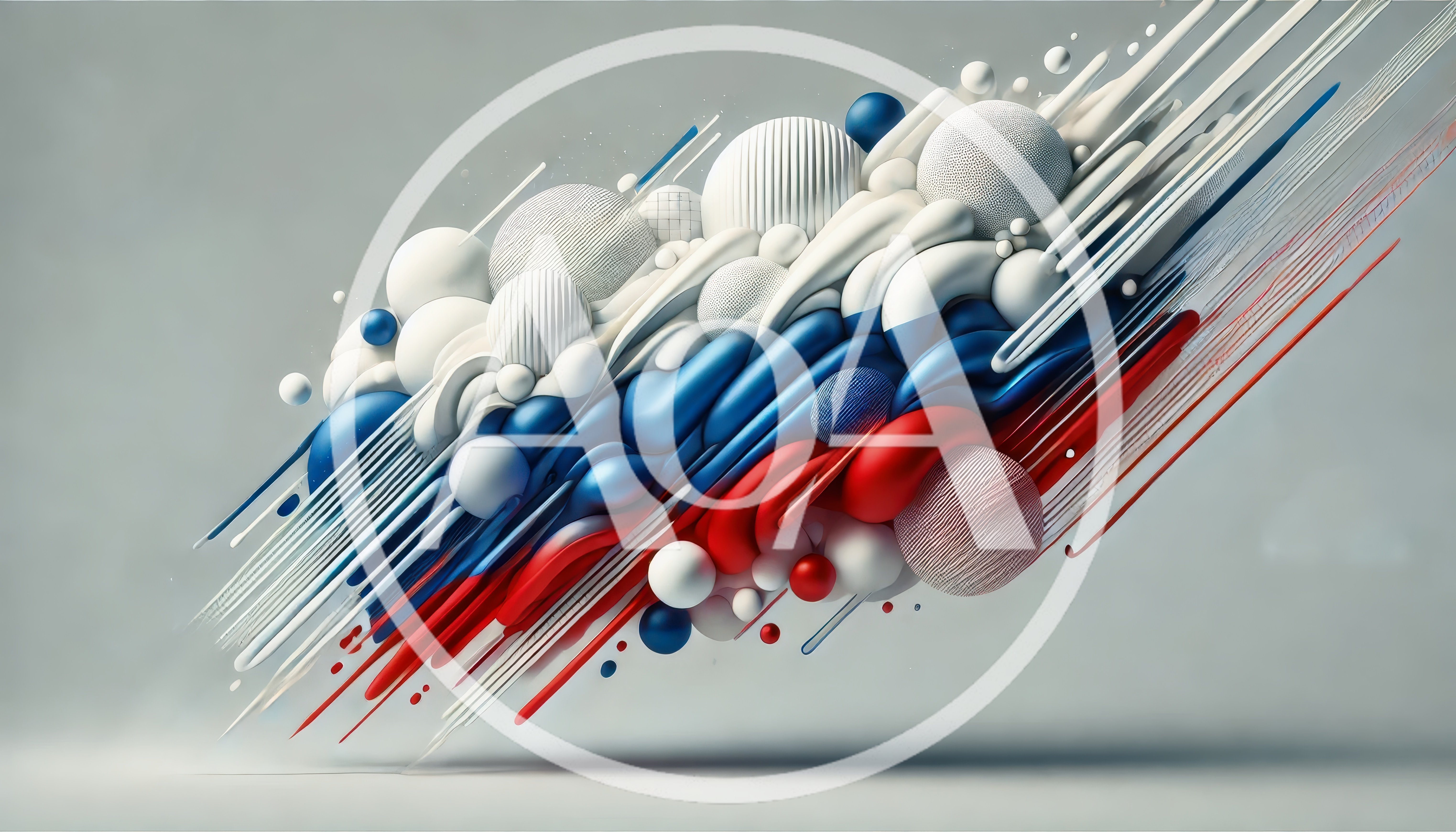 Abstract 3D Composition With Russian Flag Colors