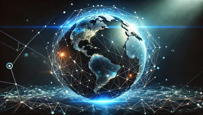 Digital Earth Globe With Global Network Connectivity