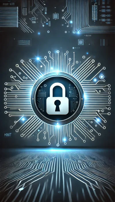 Digital Cybersecurity Concept With Glowing Padlock Icon