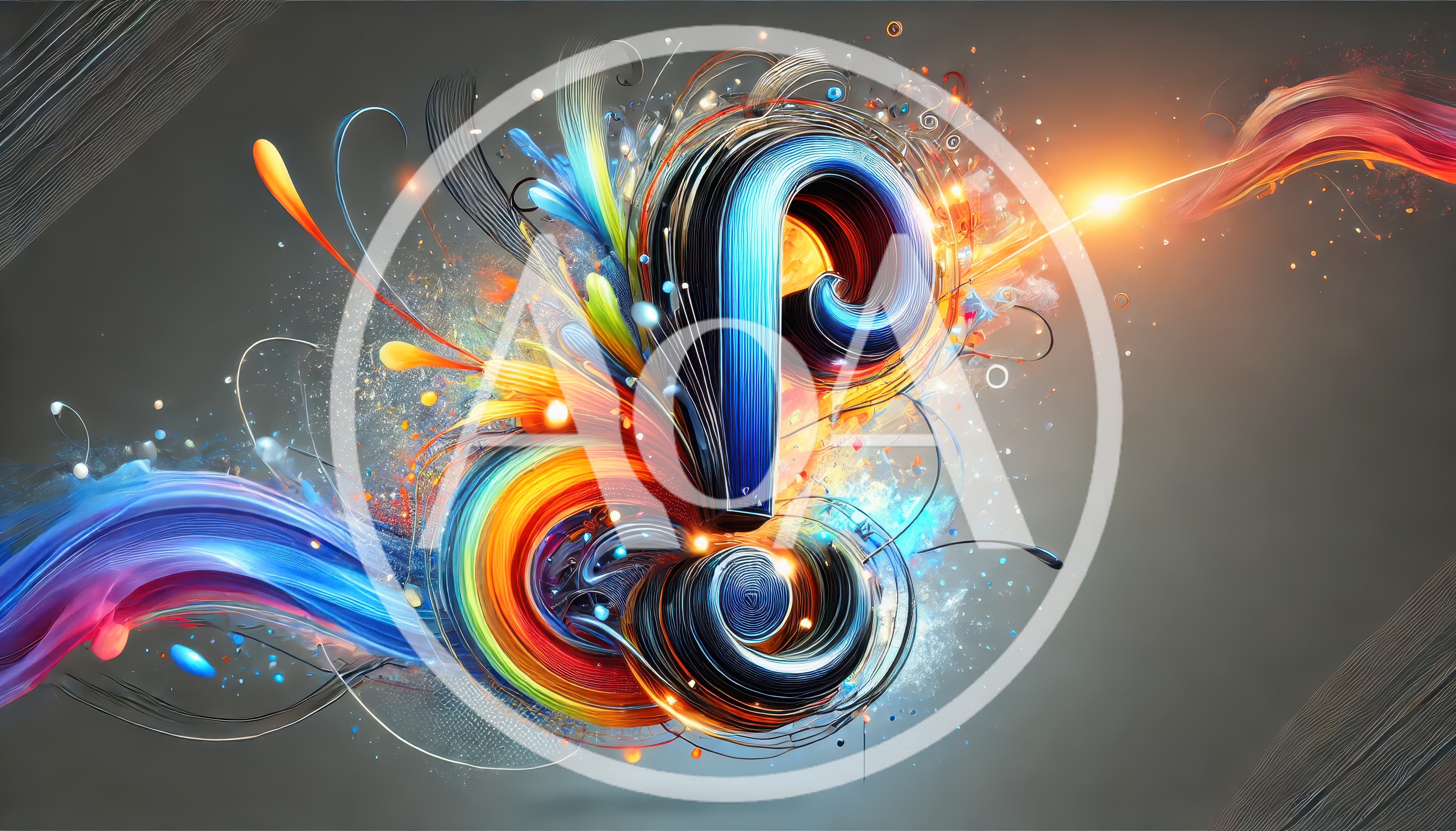 Abstract Colorful Exclamation Mark Digital Art