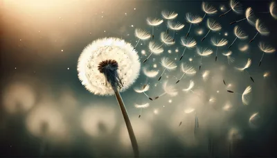 Dandelion Seeds Blowing In The Wind