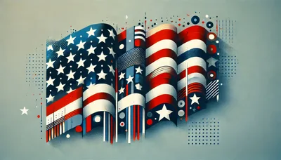 Abstract American Flag Illustration With Geometric Elements