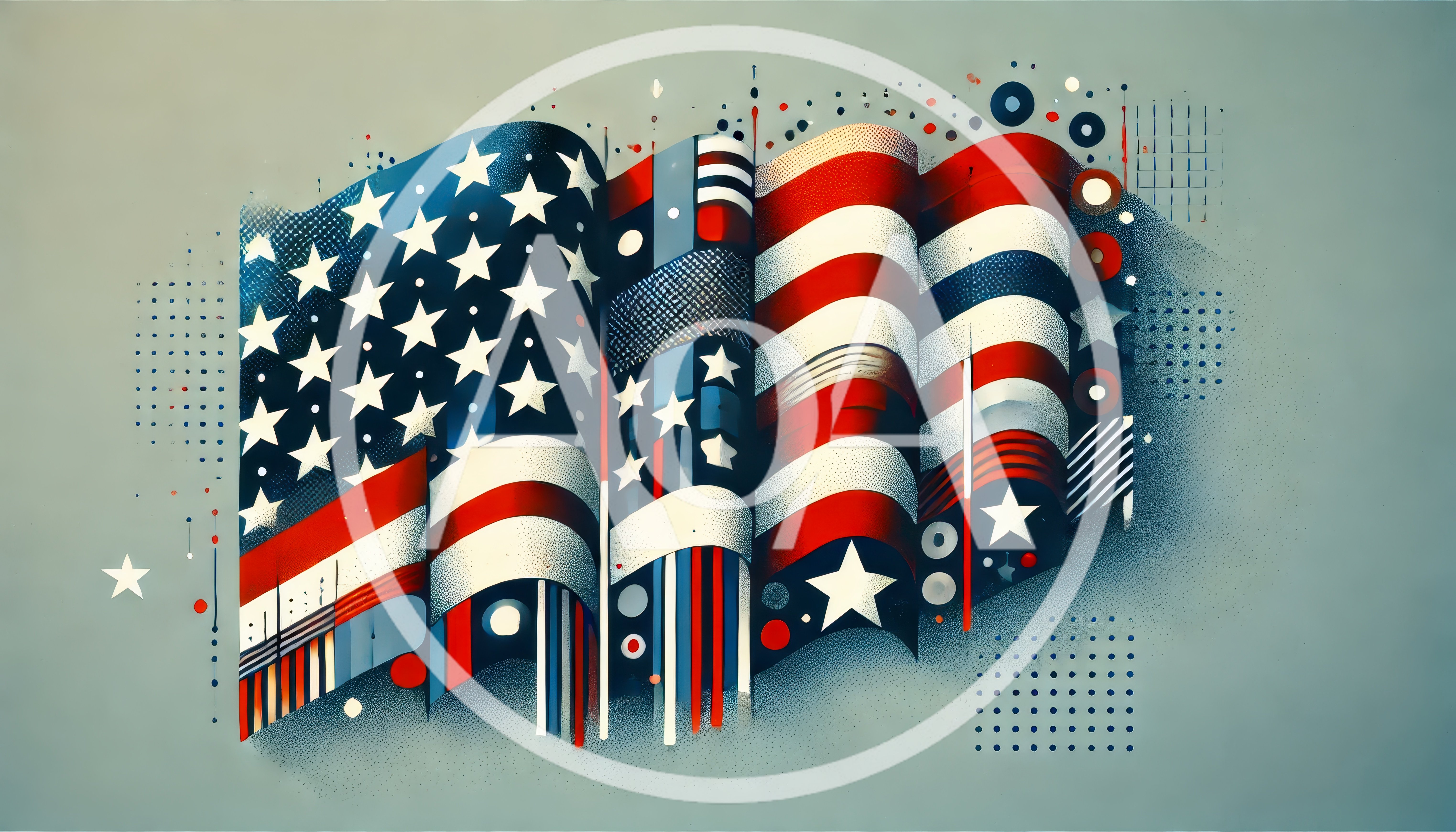 Abstract American Flag Illustration With Geometric Elements