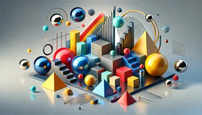 Abstract 3D Geometric Shapes Composition