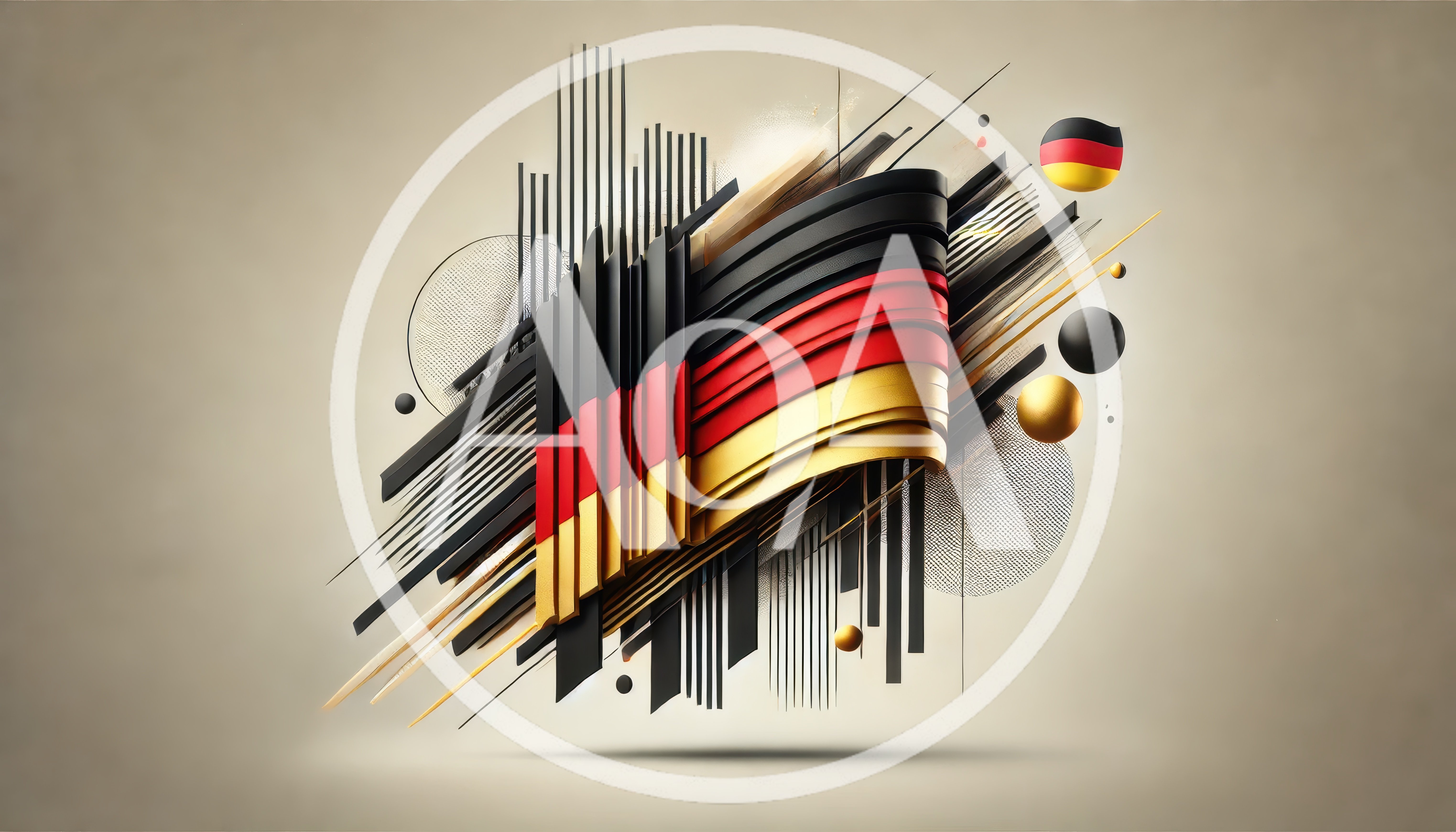Abstract German Flag Design With Geometric Elements