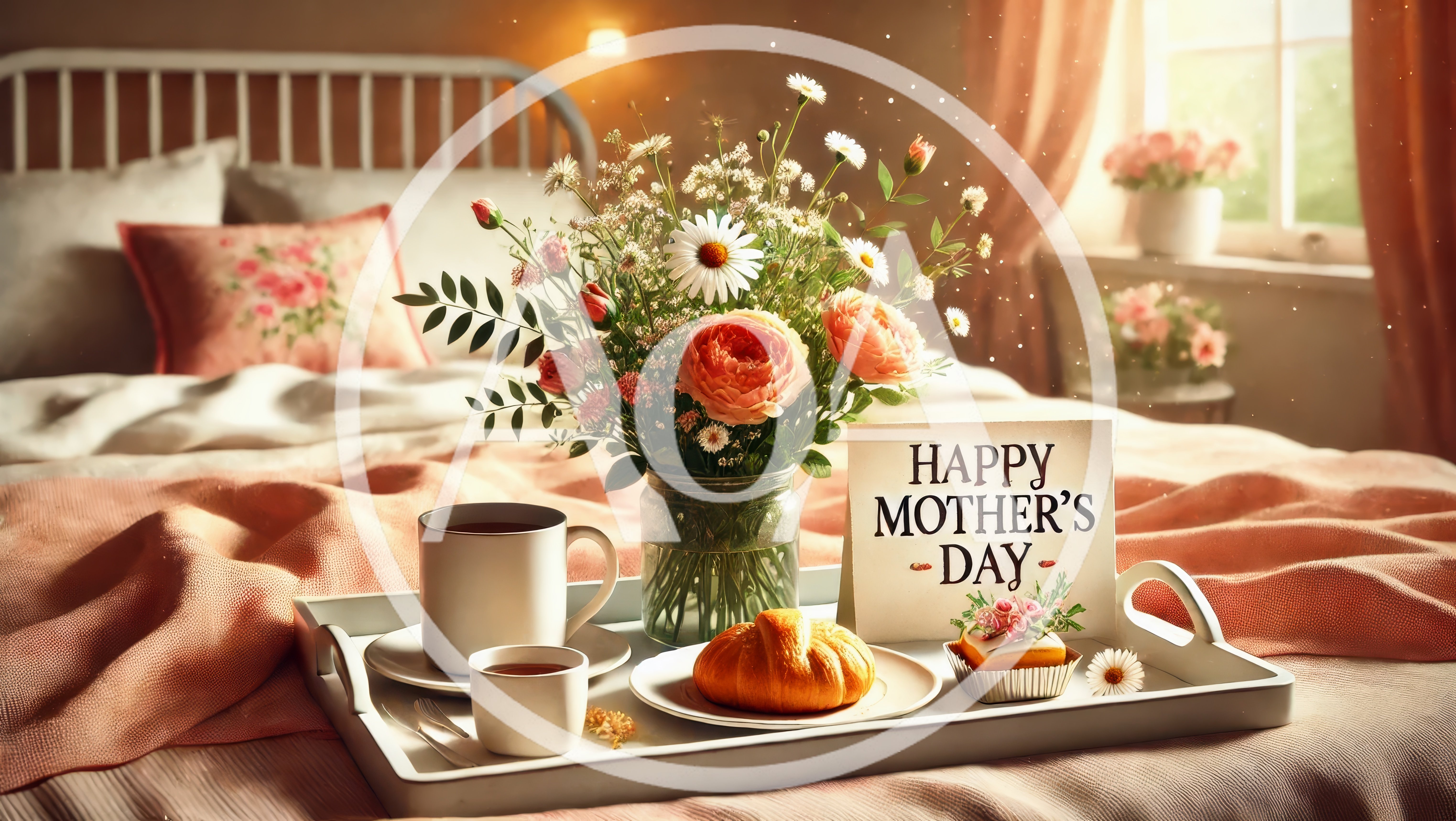 Mother's Day Breakfast Tray on Bed