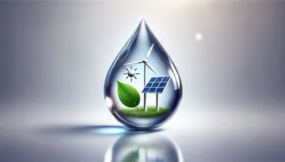 Renewable Energy Concept Inside A Water Drop