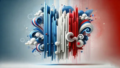 Abstract French Flag Concept With 3D Geometric Elements