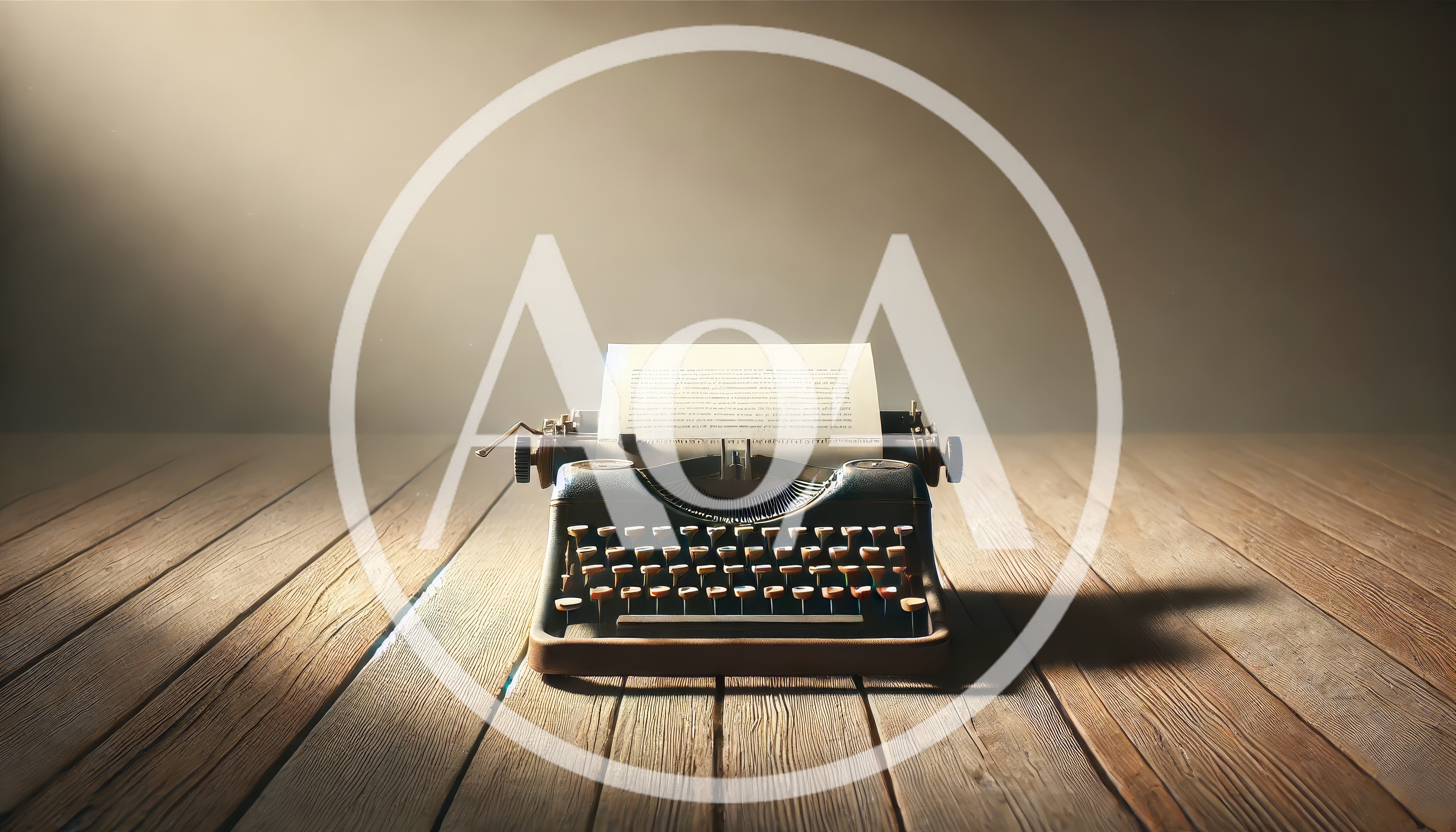 Vintage Typewriter Sitting On A Rustic Wooden Table