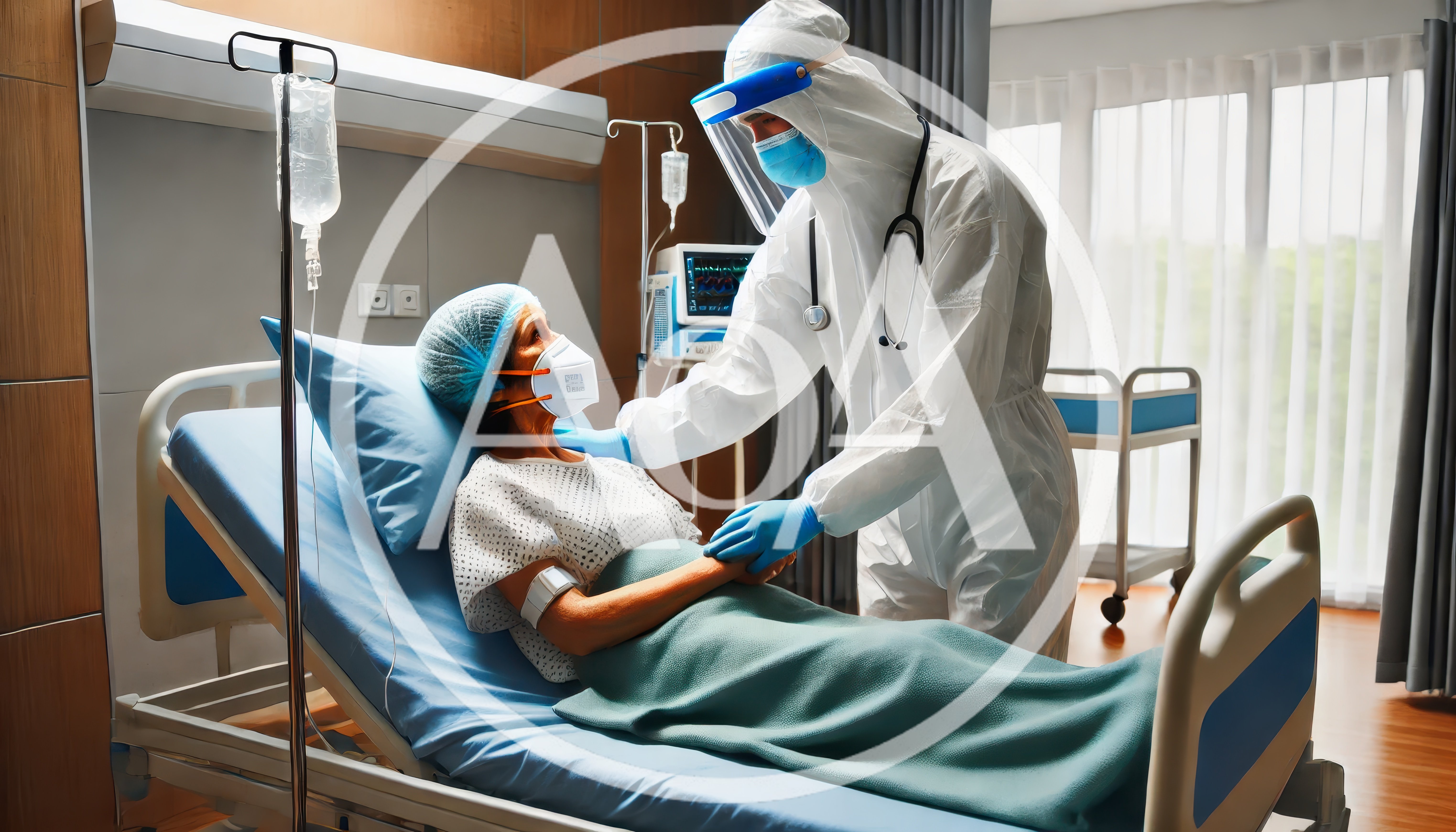 Doctor in PPE Attending Patient in Hospital Room