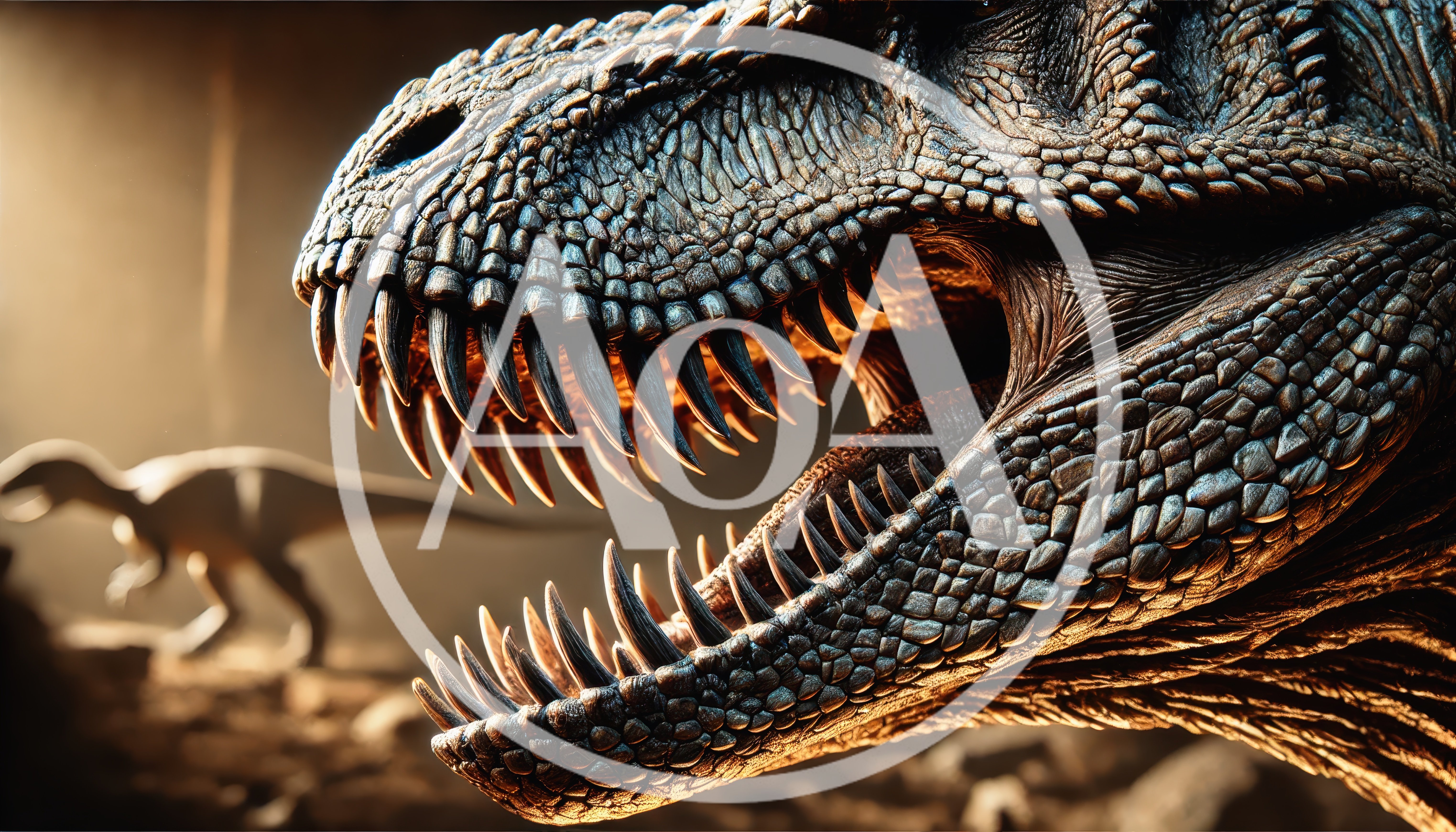 Close Up Of A Ferocious Tyrannosaurus Rex Head