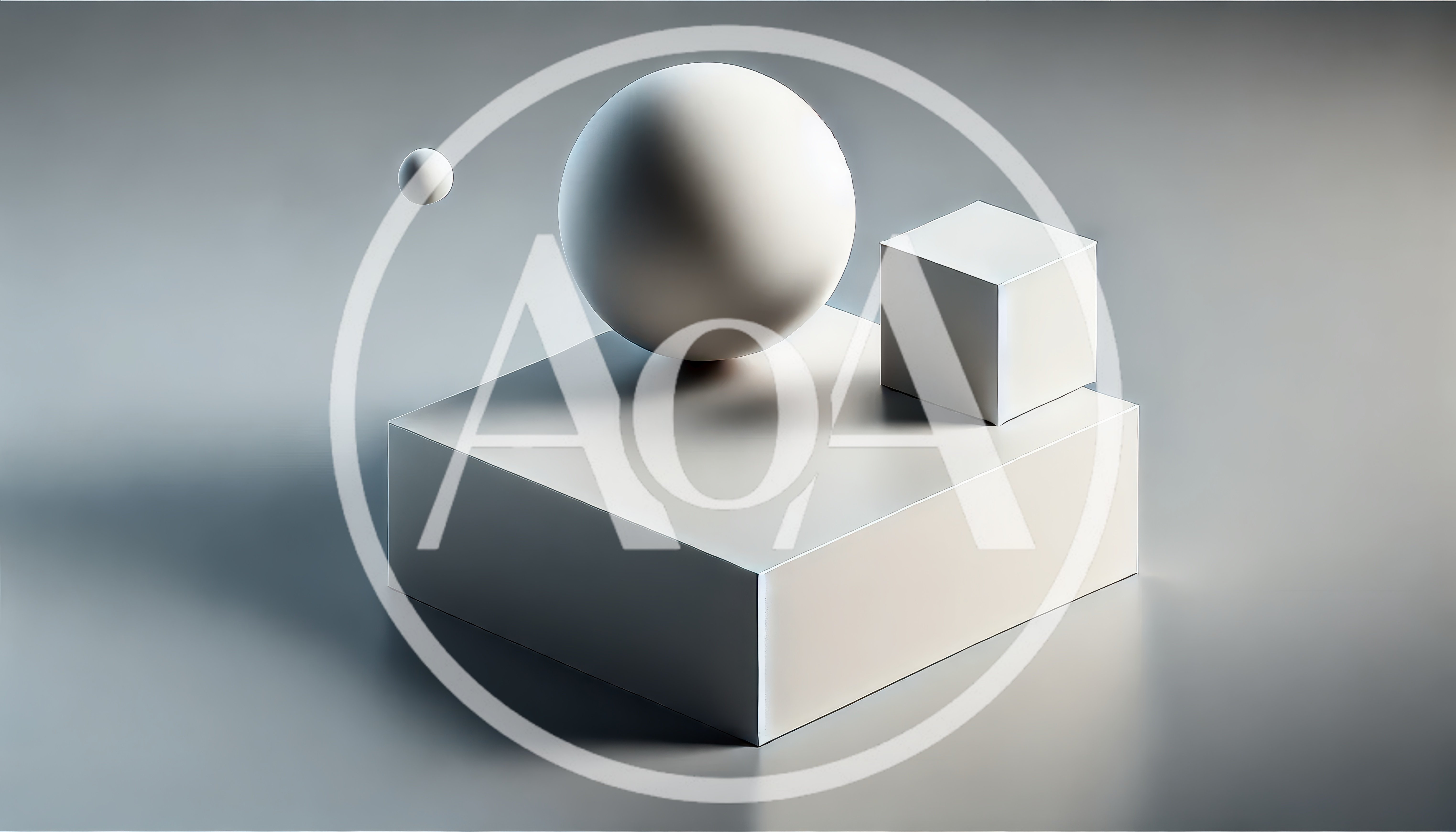 Minimalist 3D Geometric Shapes On A Grey Surface