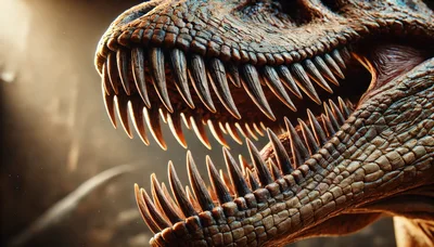 Close Up Of A Ferocious Dinosaur Jaw