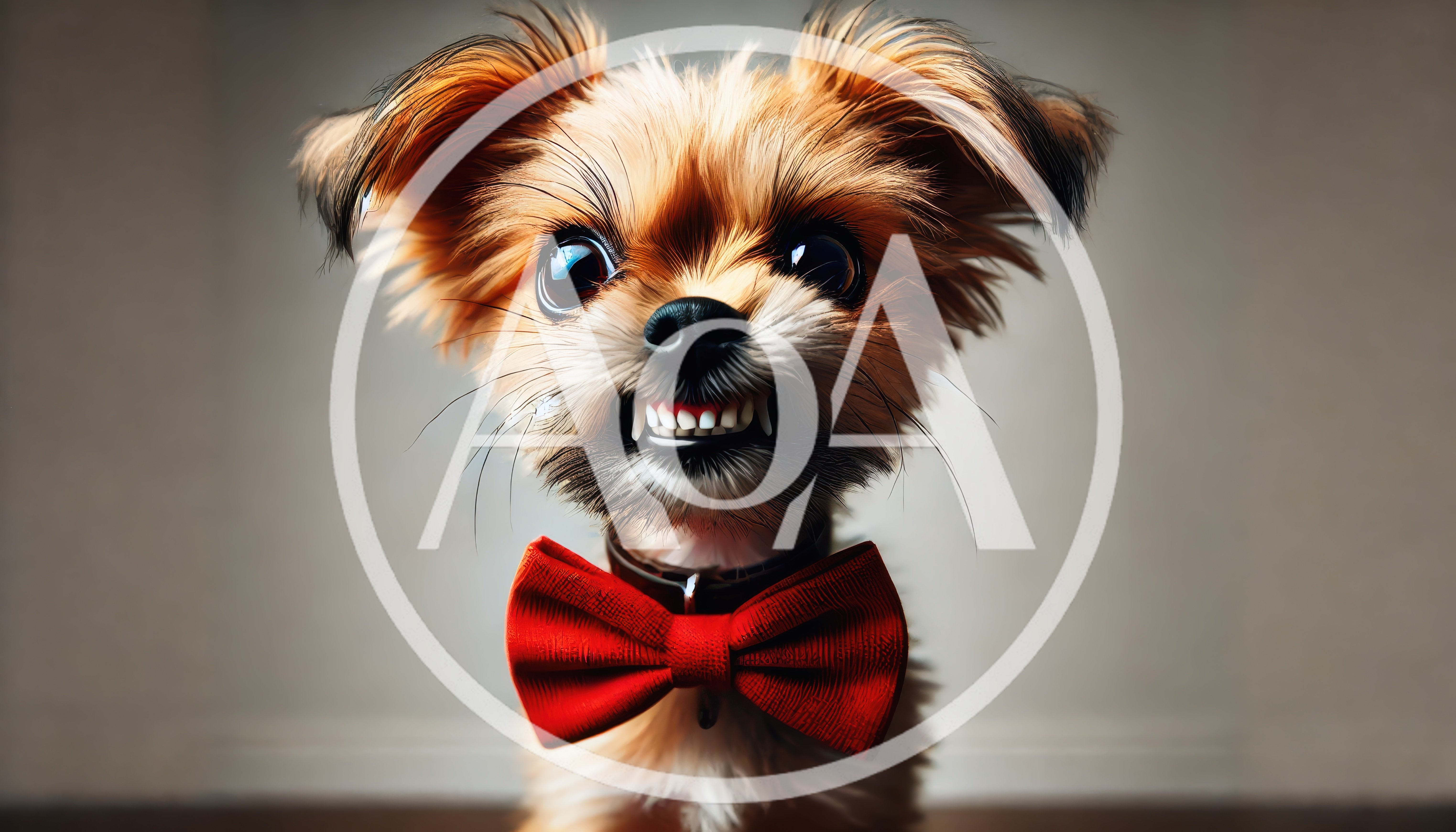 Small Dog Wearing A Red Bow Tie