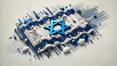 Abstract 3D Render of the Israeli Flag