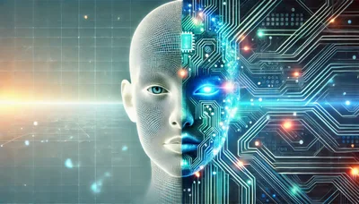 Digital Human Face With Circuit Board Integration