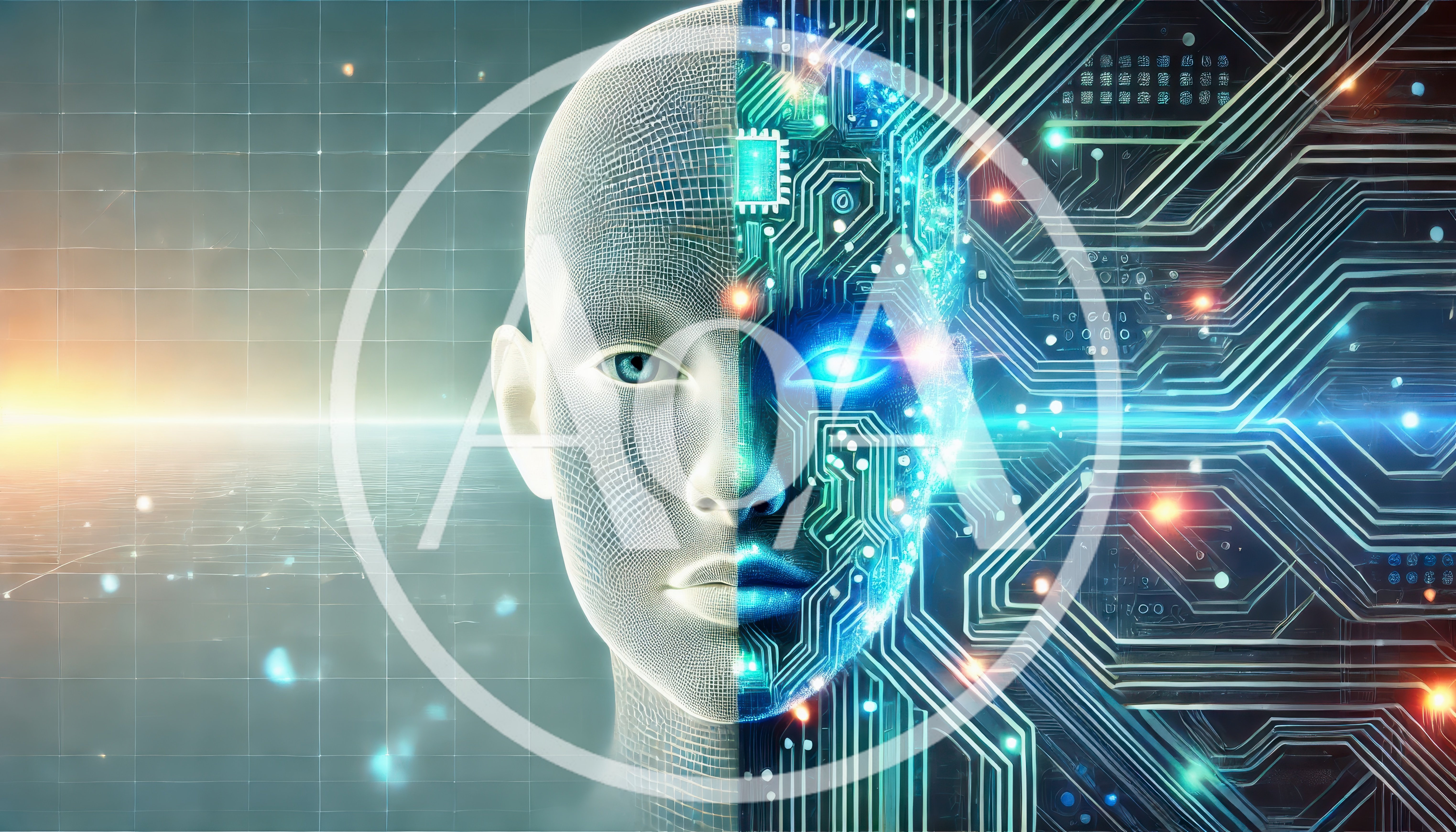 Digital Human Face With Circuit Board Integration