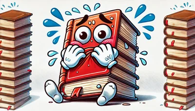 Anxious Anthropomorphic Red Book Character Crying