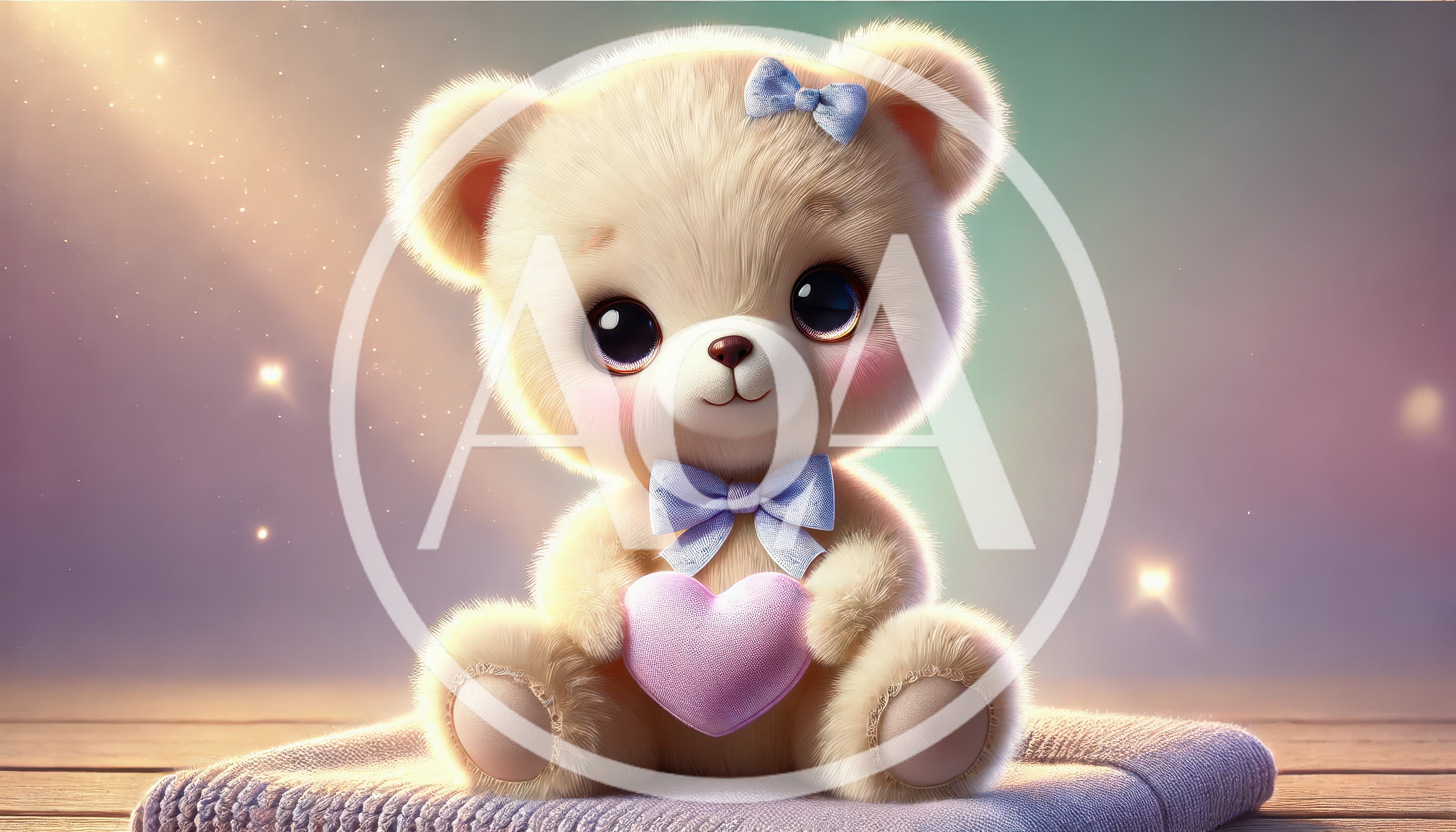 Cute Teddy Bear Holding A Pink Heart