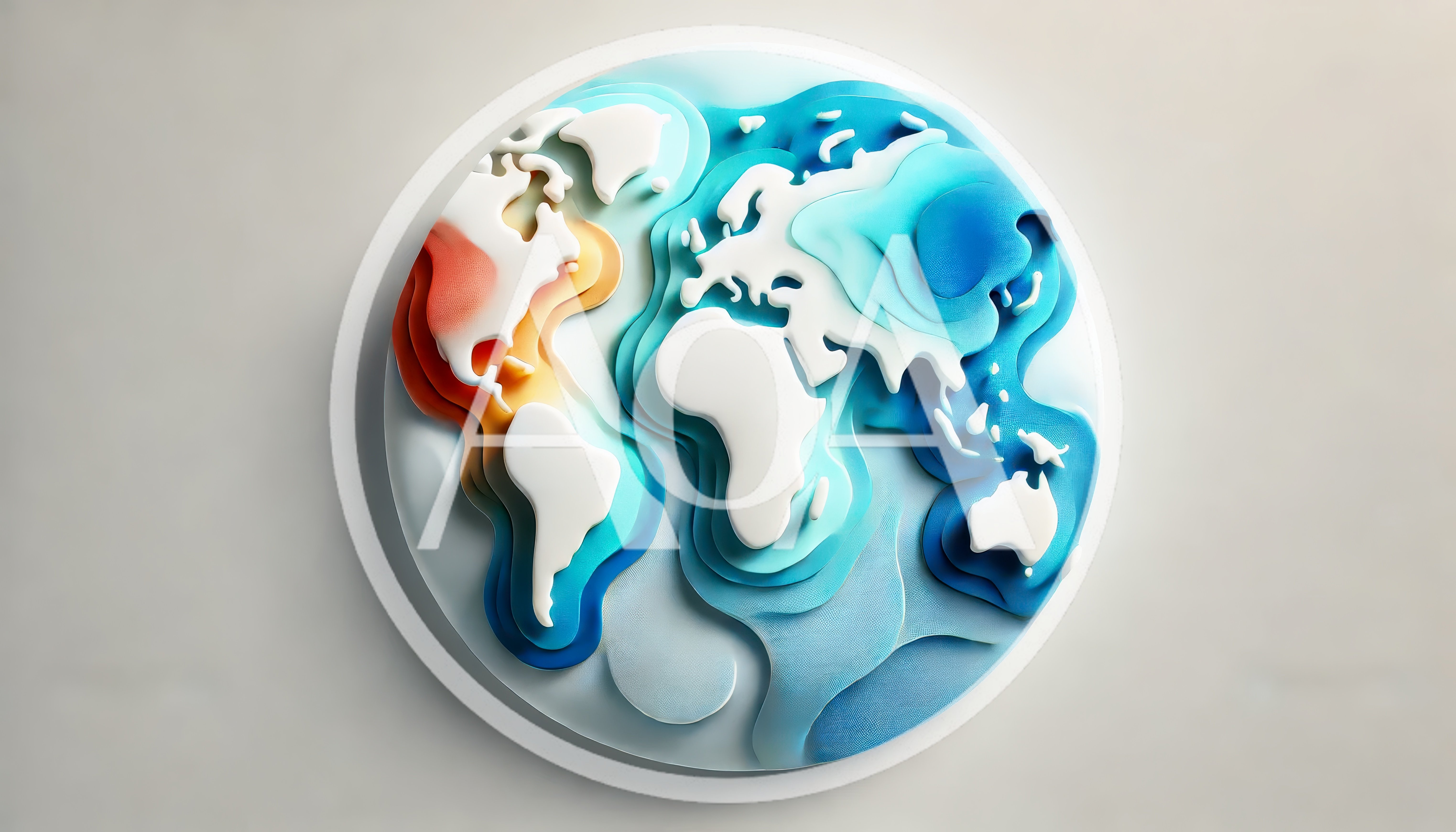 Stylized 3D Paper Cutout World Map Globe