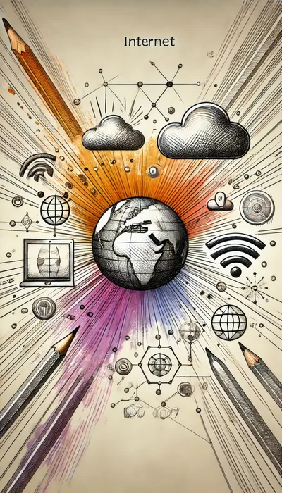Conceptual Illustration Of Global Internet Connectivity And Technology