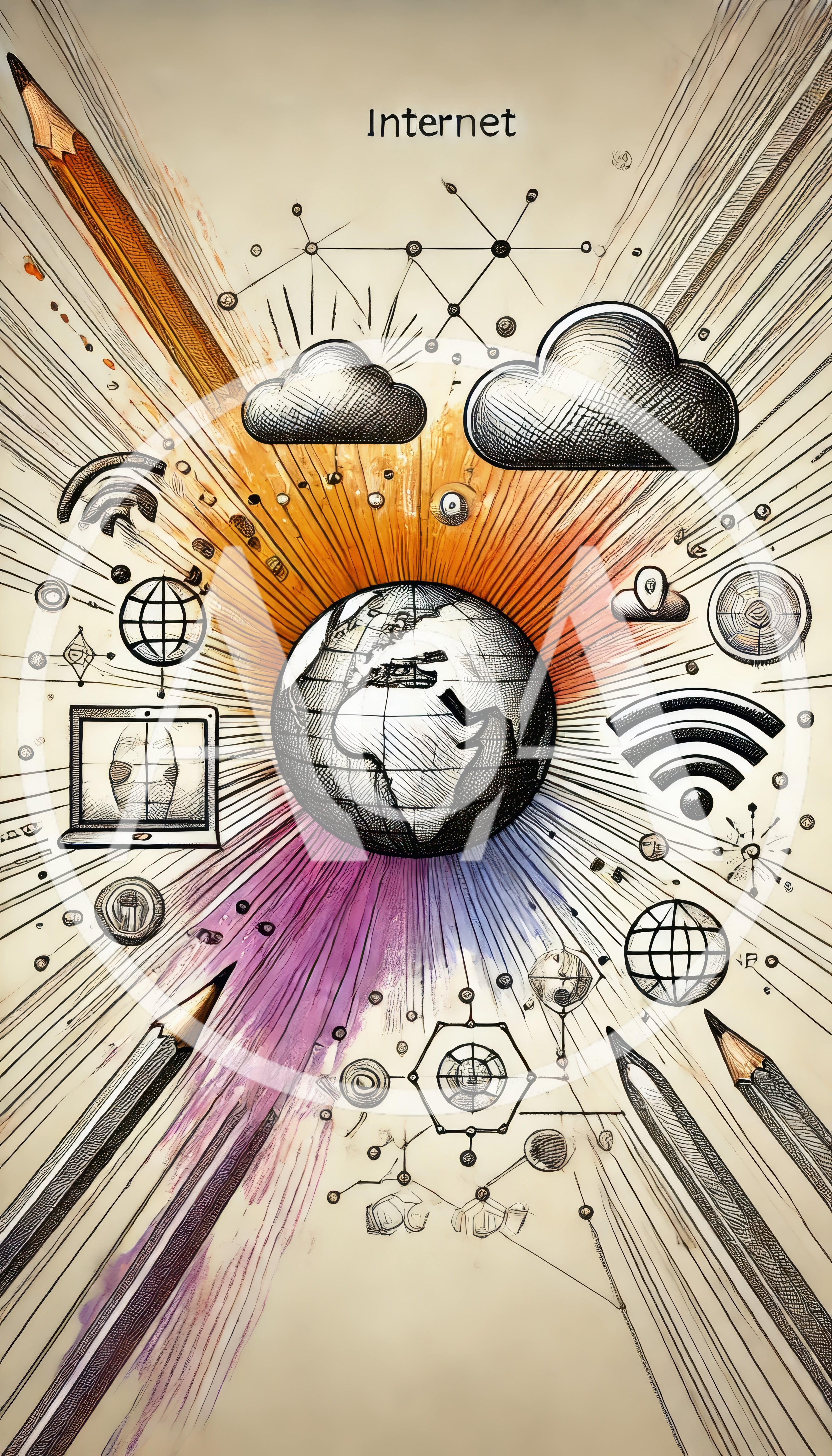 Conceptual Illustration Of Global Internet Connectivity And Technology