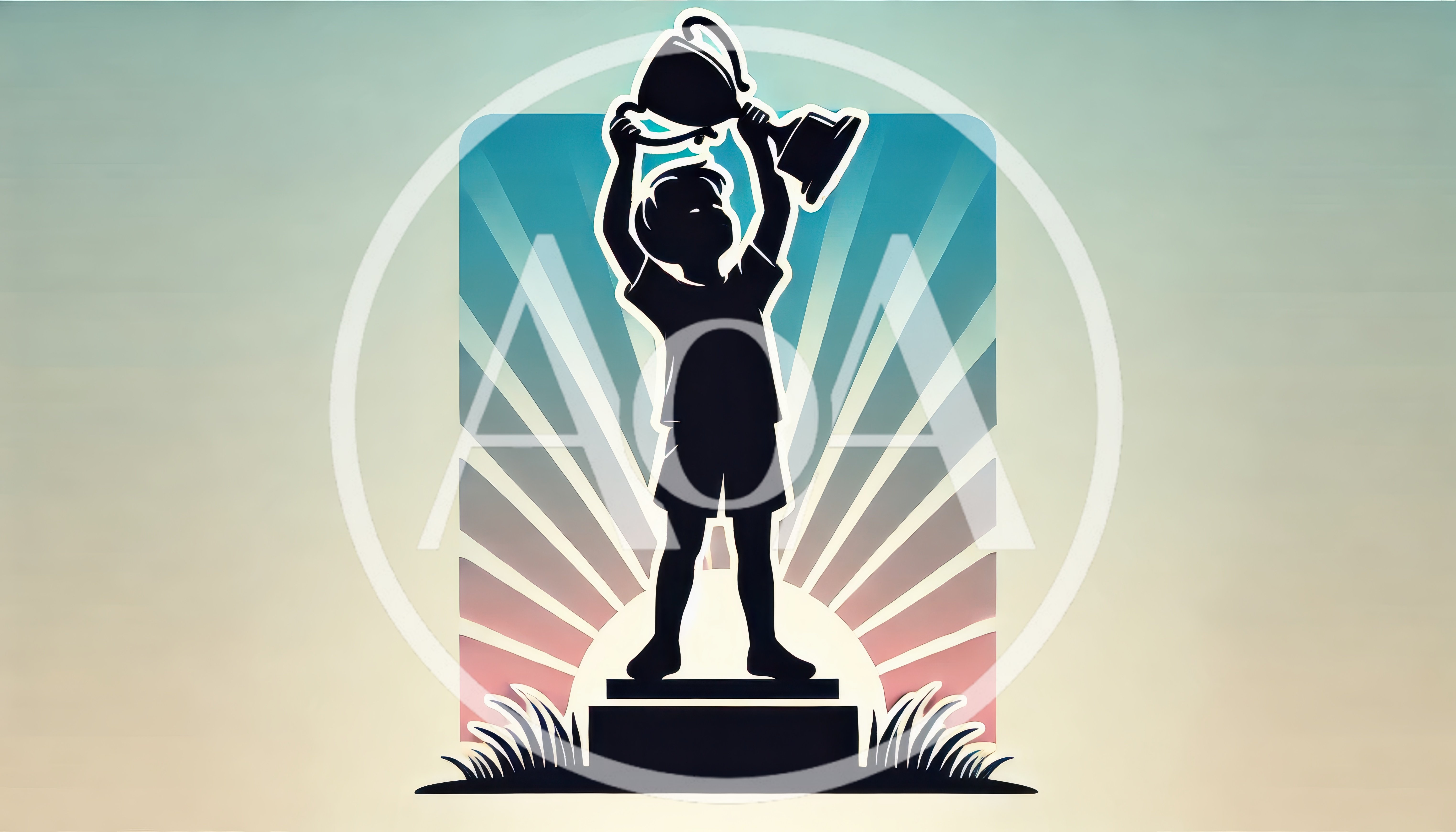 Silhouette Of A Child Holding A Trophy